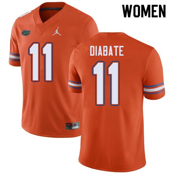 Jordan Brand Women #11 Mohamoud Diabate Florida Gators College Football Jerseys Orange